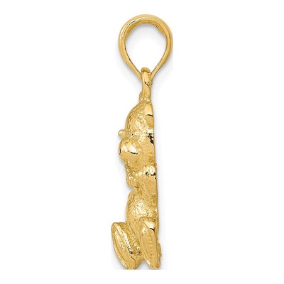 10K Yellow Gold Teddy Bear Pendant – view 3