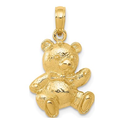10K Yellow Gold Teddy Bear Pendant