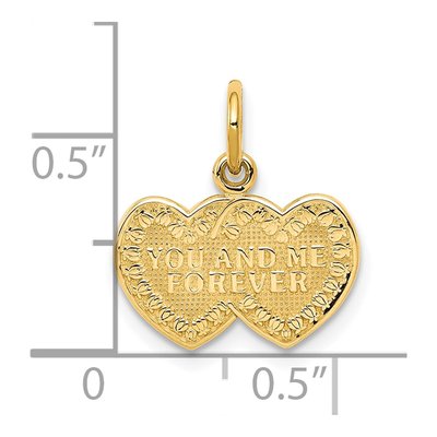 10K Yellow Gold You Me Forever Heart Charm – view 4