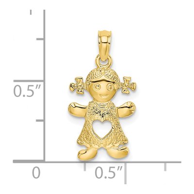 10K Yellow Gold Girl Pendant – view 4
