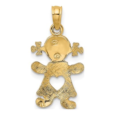 10K Yellow Gold Girl Pendant – view 5