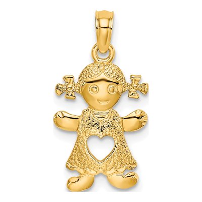 10K Yellow Gold Girl Pendant
