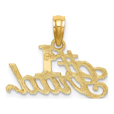 10K Yellow Gold GRAD Number 1 Pendant – view 4