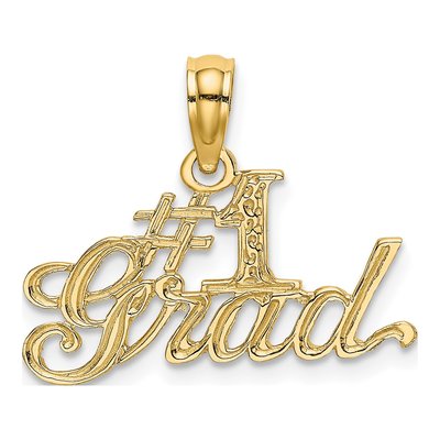 10K Yellow Gold GRAD Number 1 Pendant