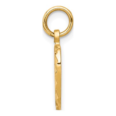 10K Yellow Gold Diamond-Cut Double Heart Charm – view 3