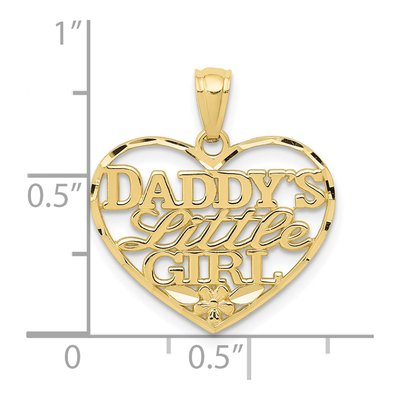 10K Yellow Gold 'daddy's Little Girl' Heart Pendant – view 4