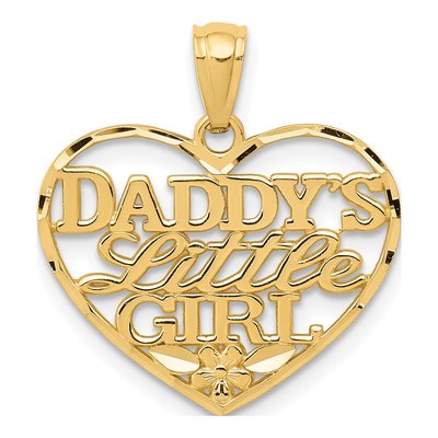 10K Yellow Gold 'daddy's Little Girl' Heart Pendant