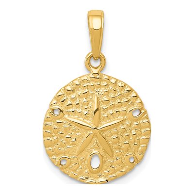 10K Yellow Gold Sand Dollar Pendant