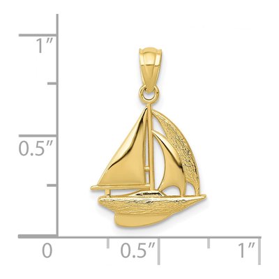 10K Yellow Gold Sailboat Pendant – view 4