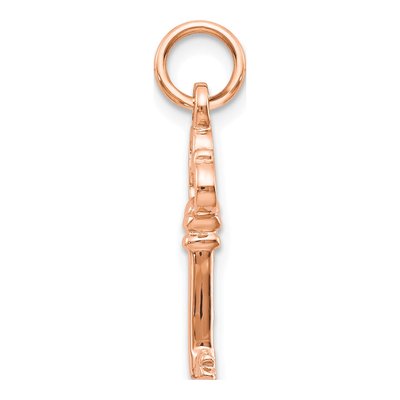 10K Rose Gold Key Charm – view 2