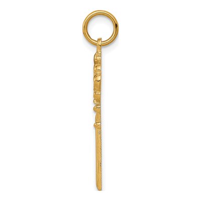 10K Yellow Gold Heart Key Pendant – view 3