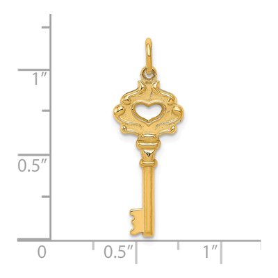10K Yellow Gold Heart Key Pendant – view 4
