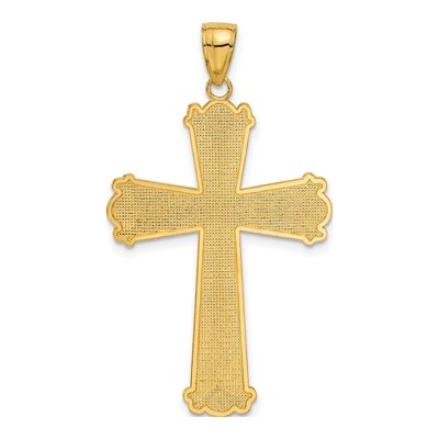 10K Yellow Gold Diamond-Cut Cross Pendant – view 4