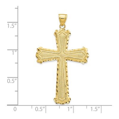 10K Yellow Gold Diamond-Cut Cross Pendant – view 5