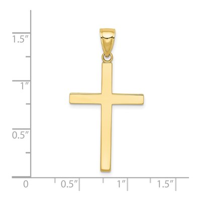 10K Yellow Gold Large Cross Pendant – view 4