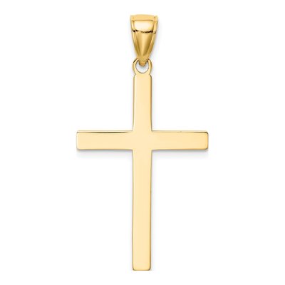 10K Yellow Gold Large Cross Pendant – view 5