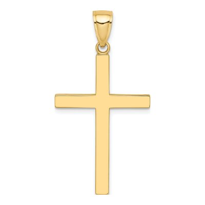 10K Yellow Gold Large Cross Pendant