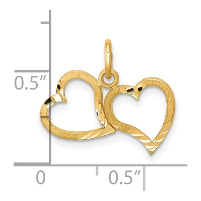 10K Yellow Gold Double Heart Charm – view 4