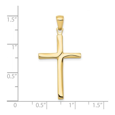 10K Yellow Gold Stick Cross Pendant – view 4