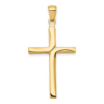 10K Yellow Gold Stick Cross Pendant