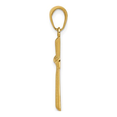 10K Yellow Gold Diamond-Cut Cross Pendant – view 3
