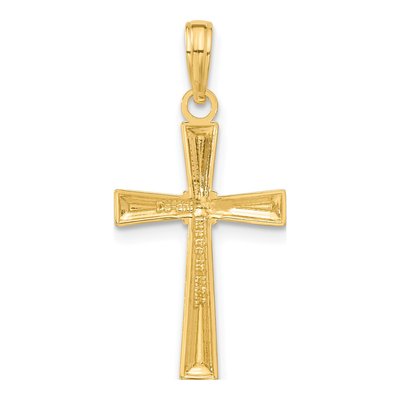 10K Yellow Gold Diamond-Cut Cross Pendant – view 4
