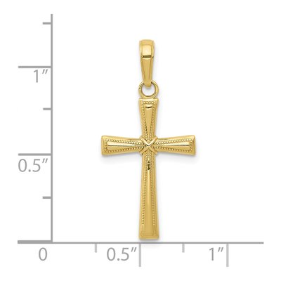 10K Yellow Gold Diamond-Cut Cross Pendant – view 5