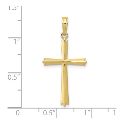 10K Yellow Gold Beveled Cross Pendant – view 6