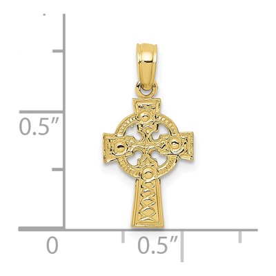 10K Yellow Gold Small Celtic Cross Pendant – view 5