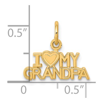 10K Yellow Gold I Heart My Grandpa Charm – view 4