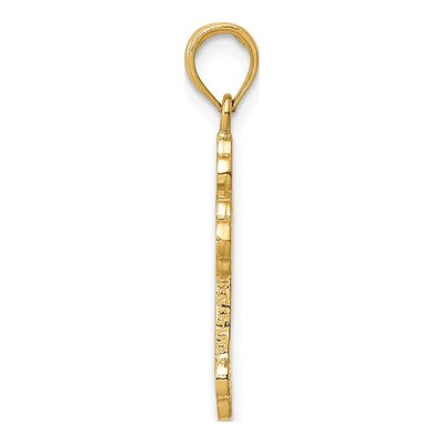 10K Yellow Gold Budded Cross Pendant – view 3