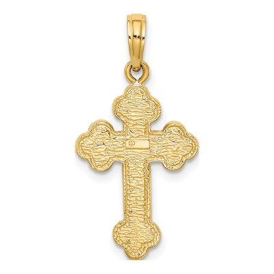 10K Yellow Gold Budded Cross Pendant – view 5