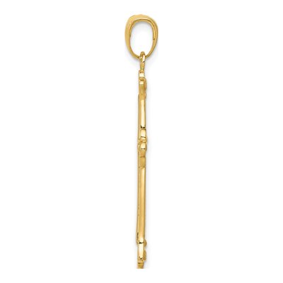 10K Two-Tone Gold Budded Cross Pendant – view 3