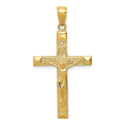 10K Yellow Gold INRI Crucifix Pendant