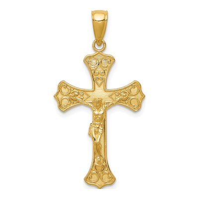10K Yellow Gold Crucifix Pendant