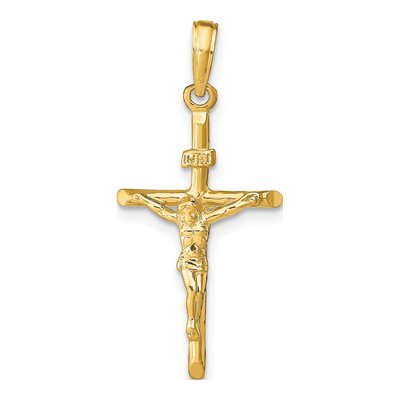10K Yellow Gold Stick Crucifix Pendant