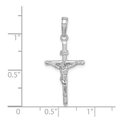 10K White Gold Stick Crucifix Pendant – view 3