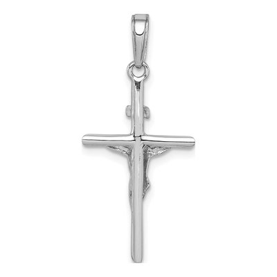 10K White Gold Stick Crucifix Pendant – view 4