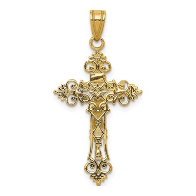 10K Two-Tone Gold INRI Crucifix Pendant – view 5