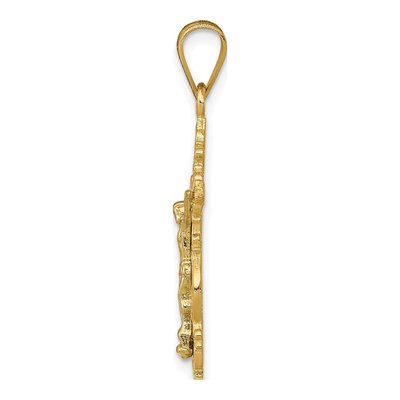 10K Two-Tone Gold Filigree Crucifix Pendant – view 3