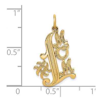 10K Yellow Gold MOM Number 1 Pendant – view 3