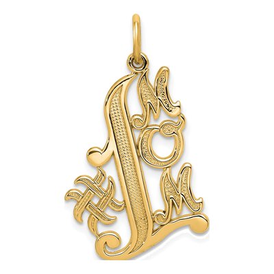10K Yellow Gold MOM Number 1 Pendant