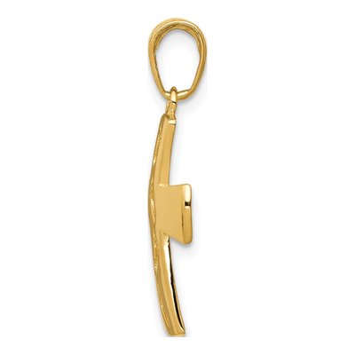 10K Yellow Gold Footprints Cross Pendant – view 3