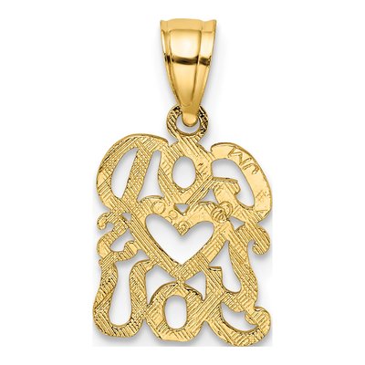 10K Yellow Gold GOD Hearts YOU Pendant – view 5