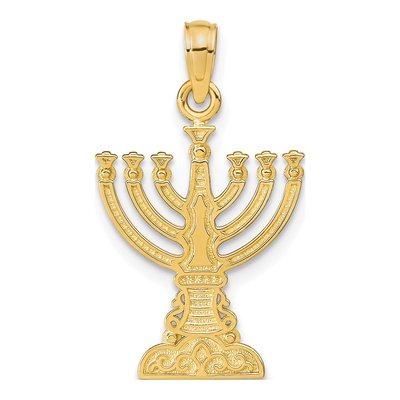 10K Yellow Gold Menorah Pendant
