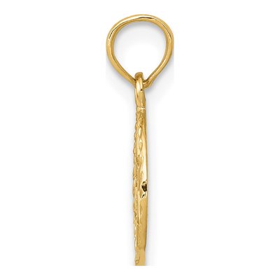 10K Yellow Gold Star of David Circle Pendant – view 3