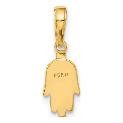 10K Yellow Gold Small Hamsa Pendant – view 4