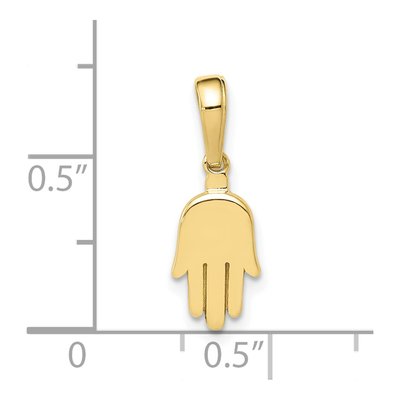 10K Yellow Gold Small Hamsa Pendant – view 5