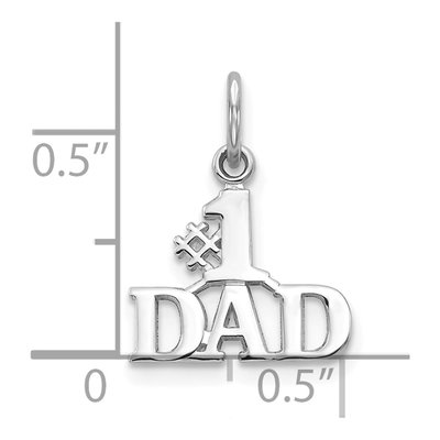 10K White Gold DAD Number 1 Pendant – view 3