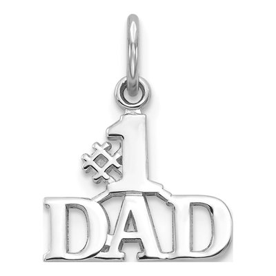 10K White Gold DAD Number 1 Pendant